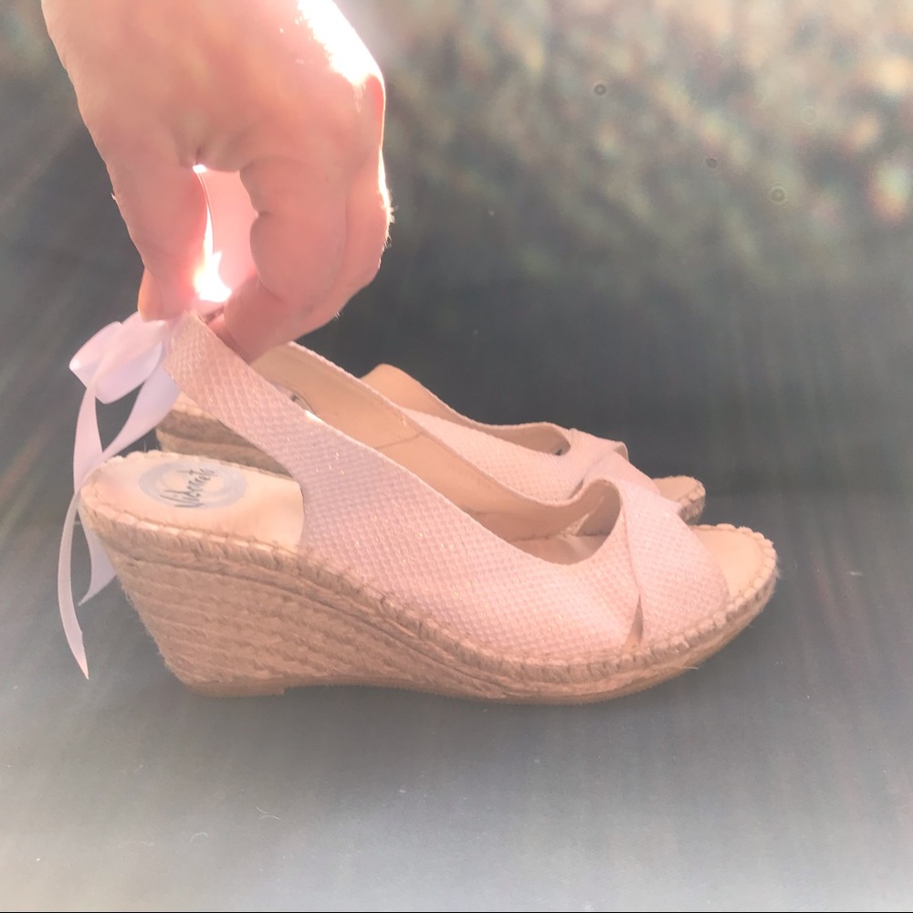 Vidoretta open toe sling back sparkle espadrille